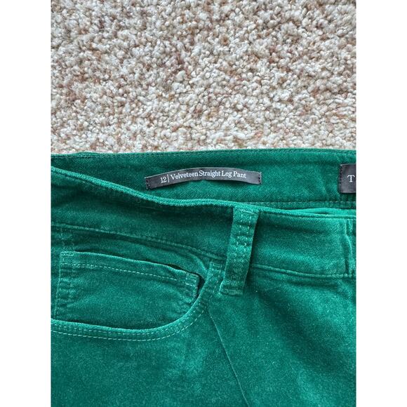 NWT - TALBOTS Velveteen Straight Leg Pants, Green, size 12 - Picture 8 of 9